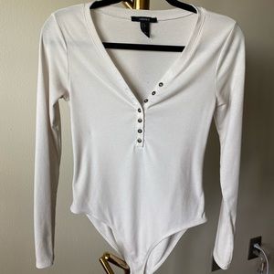 Cream Henley Bodysuit
